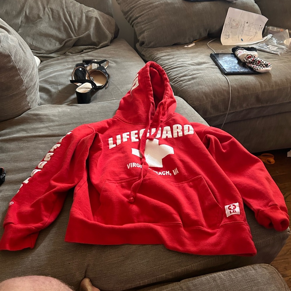 Red Lifeguard Hoodie Adult X-Small EUC